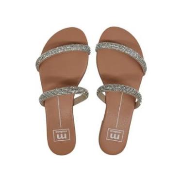 Imagem de Sandália Rasteirinha Tira Strass Feminina Confortável e Leve Moleca 5557100-Feminino