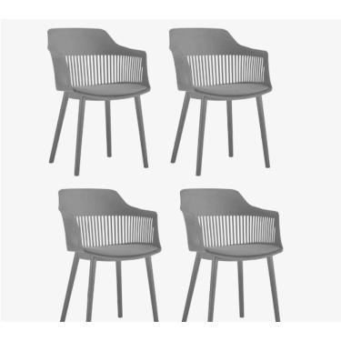 Imagem de Kit 4 Cadeiras Marcela Almofada em Pu Polipropileno Preto