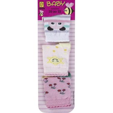 Imagem de Kit meia soquete menina duck tamanho 16/19 - 3 pares