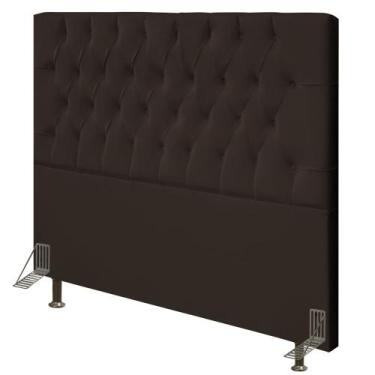 Imagem de Cabeceira Cama Box Casal Queen 160cm Diamante Veludo J02 Marrom - Mpoz