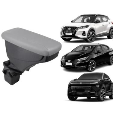 Imagem de Apoio De Braço Nissan Kicks Couro Cinza Sem Costura - GPI Automotive, 