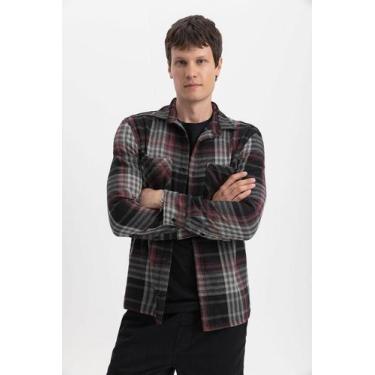 Imagem de Camisa masculina em flanela overshirt essendi -G, Preto, P
