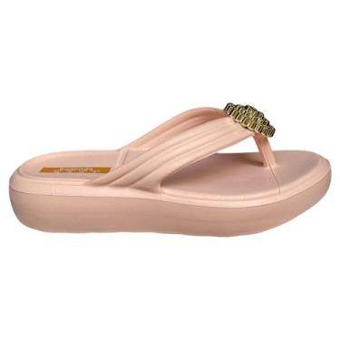Imagem de Chinelo Feminino Plataforma EVA  Alana Lux Pedras Boaonda 110, Rose nu