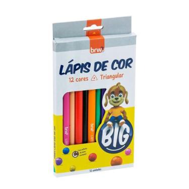 Imagem de Lápis De Cor BRW Resina Big Triangular 12 Cores