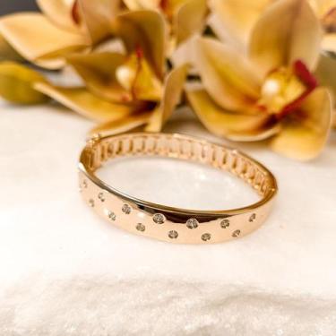 Imagem de Bracelete Pontilhado Cravejado Zircônia Cristal - izagi