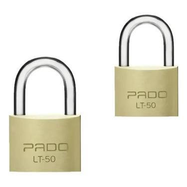 Imagem de Kit 2 Cadeado Pado 50mm Mesmo Segredos Iguais Mesma Chave