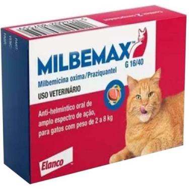 Imagem de Vermifugo Elanco Milbemax FC para Gatos de 2 Kg a 8 Kg - Embalagem com