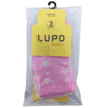 Imagem de Meia Infantil Baby Kit 3 Pares Casual Dia a Dia Conforto Lupo 02000-78