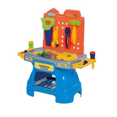 Imagem de Bancada De Trabalho Infantil Tateti Mini Mecânica Azul E Laranja