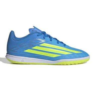 Imagem de Chuteira Futsal Adidas F50 Club Infantil, Azul, Verde, 27