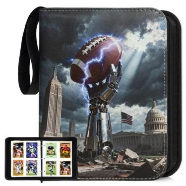 Imagem de Álbum para cards de futebol Potenco com 400 bolsos e zíper