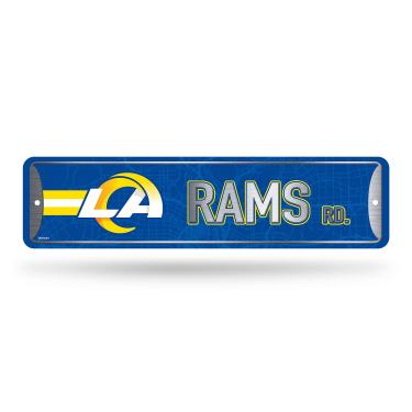 Imagem de Rico Industries Placa de rua de metal NFL Los Angeles Rams (10 cm x 38 cm) – Ótima para decoração de casa, quarto, caverna masculina