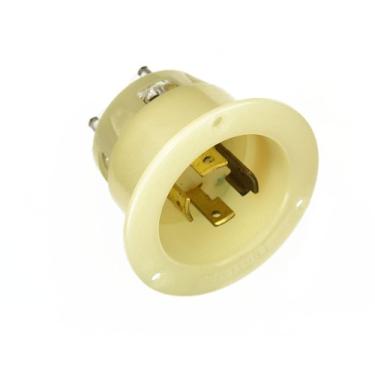 Imagem de Leviton 2775 30 Amp, 347/600 Volt- 3PY, Receptáculo de bloqueio de entrada flangeada, grau industrial, sem aterramento, branco