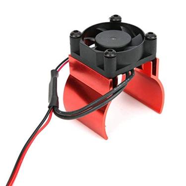 Imagem de Dilwe Ventilador de resfriamento RC, acessório de modelo de carro RC 1/10 RC Ventilador do motor ventilador do radiador do dissipador de calor Ventilador de resfriamento compatível com Traxxas TRX-4 (vermelho)