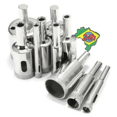 Imagem de 10x Brocas Diamantadas 3-50mm Furar Vidros Marmore Ceramica