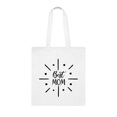 Imagem de Bolsa Tote Mom, Best Mom, Mom Tote bag, Mom Present, Mom idea, Gift For Best Mom, Mom, Mom Shoulder Bag, Mom Reusable Bags, Gift for Mom of Favorite Daughter, Son and Kids, Branco
