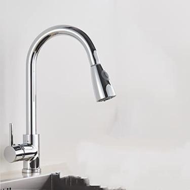 Imagem de Torneira de pia de cozinha removível preta montada no convés fluxo misturador de cozinha torneira de banheiro cozinha quente e fria, cromo A, China