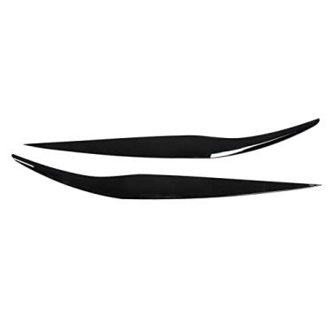 Imagem de Acouto Farol de carro acabamento de sobrancelha par farol dianteiro sobrancelha tampa acabamento preto brilhante substituição para MK6.5 2013-2017 adesivos de sobrancelha