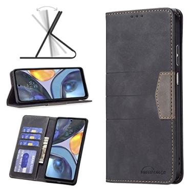 Imagem de YUNCHAO Caixa de telefone Para Motorola Moto G22 Caixa de telefone de couro magnético em emenda capa para celular