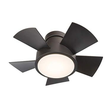 Imagem de Ventilador de teto Vox para ambientes internos e externos 5 lâminas Smart Flush Mount 66 cm Bronze com kit de luz LED 3000K e controle remoto