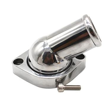 Imagem de 1 PC SHLPDFM Cromado Alumínio Polido 45° Pescoço de água com caixa de termostato Adequado para motores Ls1, Ls2, Ls3, Ls7, Ls9, Lsa, L76, L92 Chevy (gm), serve para motores de 4,8 L, 5,3 L e 6,0 L