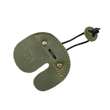 Imagem de Esconda e bebida, aba de dedo de arco de mão esquerda de couro, laço recurvo, protetor de dedo esquerdo, feito à mão Inclui garantia de 101 anos: Dark Jade