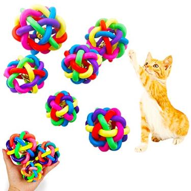 Imagem de NANAOUS Nobbly Wiggle Ball Brinquedo para cães, 6 peças, brinquedos para cães, bola interativa colorida com sino, 6 tamanhos de bolas de brinquedo, suprimentos para cachorros, bola interativa para