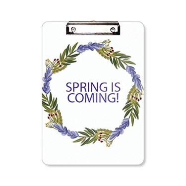 Imagem de Guirlanda redonda Flor Azul Prancheta Pasta Bloco de Escrita Placa de Apoio A4