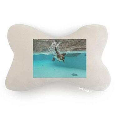 Imagem de DIYthinker Almofada de apoio de cabeça com estampa de pinguim da Antártica do oceano, imagem da natureza para carro, decoração de pescoço
