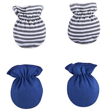 Imagem de Zip Luvas 100% Algodão (2 Pares) List.Cinza/Marinho