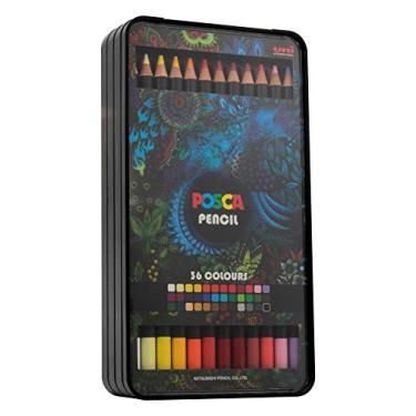 Imagem de Lápis de Cor Profissional Posca, Uni-Ball, Multicor, Estojo com 36 cores