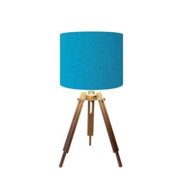 Imagem de Abajur Mesa Tripé Madeira 60cm Cores Lisas - Md1001 Cúpula Ø30