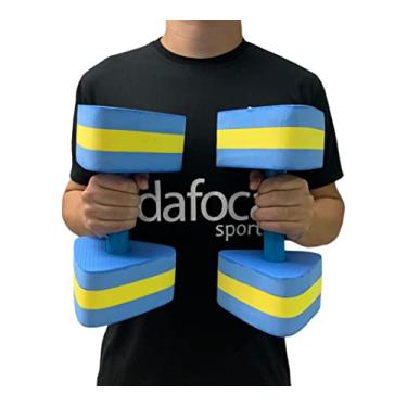 Imagem de Halteres Hidroginástica Fisioterapia Grande DF1093-A 3 a 4kg Azul/Amarelo