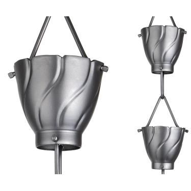 Imagem de Monarch Rain Chains Corrente de chuva Akira de alumínio, corrente coletora de chuva decorativa de alumínio revestida de estanho de 2,6 m para calhas, calha de chuva de alumínio de estanho