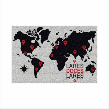 Imagem de Tapete Mapa Mundi Viajante Medida Porta.