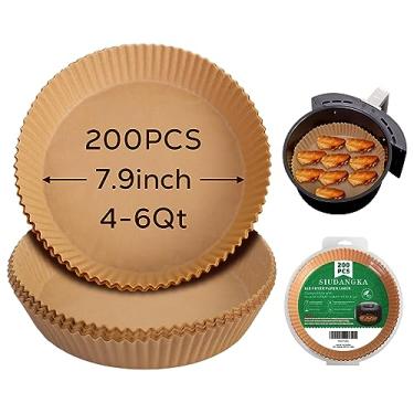 Imagem de SIUDANGKA Forro de papel descartável Air Fryer para fritadeira Ninja AF 101, 200 peças de almofadas de pergaminho antiaderentes compatíveis com Ninja Foodi 150 161