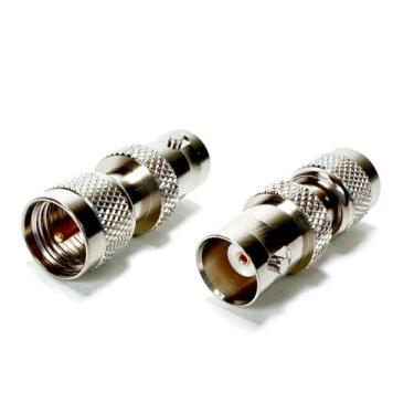 Imagem de GIZWIZ Adaptador coaxial RF mini plugue macho UHF para conector fêmea BNC 2 peças