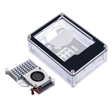 Imagem de GeeekPi Capa de acrílico de 9 camadas com cooler oficial Pi 5 Active para Raspberry Pi 5, capa Pi 5 com ventilador de dissipador de calor para Raspberry Pi 5 8GB 4GB