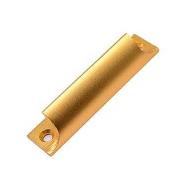Imagem de Maçaneta de liga de alumínio engrossada Gaveta da porta do armário Maçaneta pequena da varanda Mover a janela Ferragens para móveis com maçaneta de fivela pequena, ouro