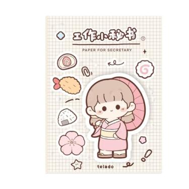 Imagem de Joucien Caderno de desenho animado com desenho animado e plano mensal anual – comida