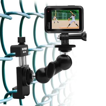 Imagem de HAFOKO C08 Suporte de cerca de alumínio compatível com GoPro/Pocket Radar/Mevo Start/DJI Osmo Pocket/DJI Action/Insta360/AKASO Action Camera Game Changer Kit de montagem para beisebol, tênis, futebol