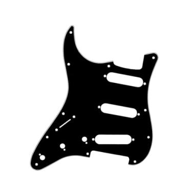 Imagem de 11 furos para guitarra canhota Strat Pickguard SSH placa de risco para Stratocaster estilo 1 camada branca type4