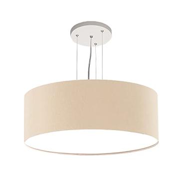 Imagem de Lustre Pendente Redondo Cúpula em Tecido 40x15 Cor:Cru5951