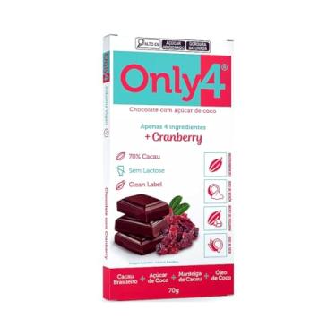 Imagem de Chocolate 70% Cacau com Cranberry 70g - Only4