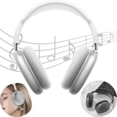 Imagem de Fone Sem Fio Headphone Bluetooth Microfone Max P9 Air Prata - AL
