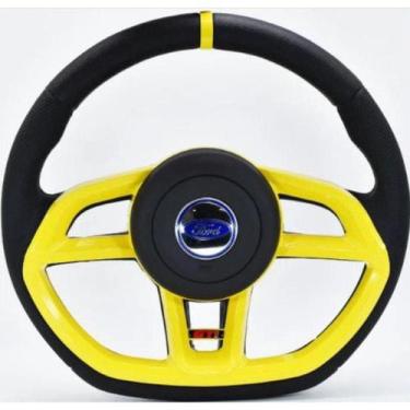 Imagem de Volante Esportivo Ford Eco Fiesta Ka Escort Cor Amarelo - Fomoco