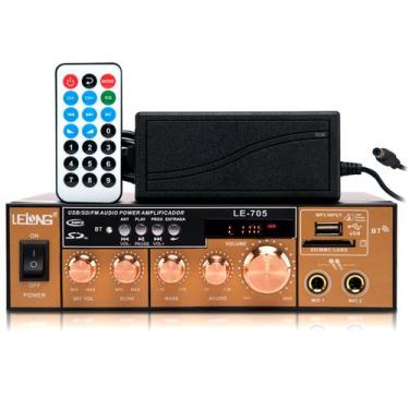 Imagem de Amplificador Áudio Digital Estéreo 200w Bluetooth Rádio Fm - LELONG