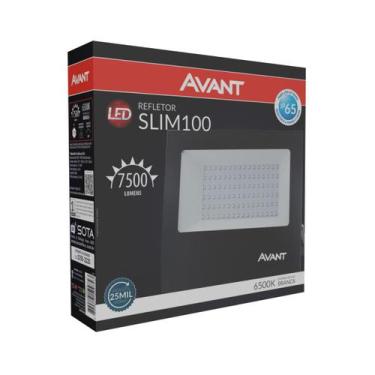 Imagem de Refletor Led 100w Holofote Prova D'água Externo p65 Bivolt Avant Preto