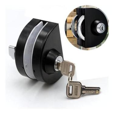 Imagem de Fechadura Inox Pressão 98-1 Preta Vidro/Alvenaria Redonda - AGS