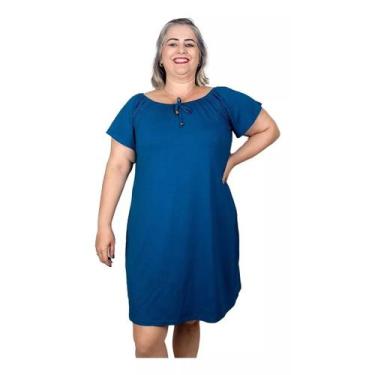 Imagem de Vestido Feminino Plus Size Ciganinha Manga Curta Midi - Coalizão Fashi